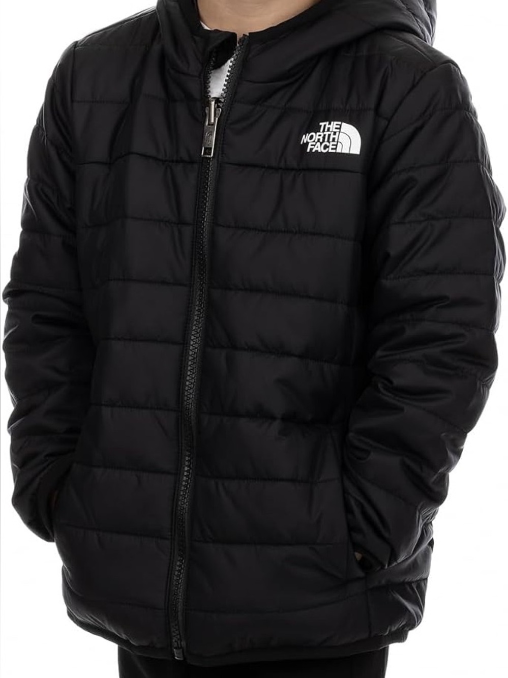 The North Face Boys Reversible Eclipse Hooded Jacket, S 7/8 & M / 10 TNF Black